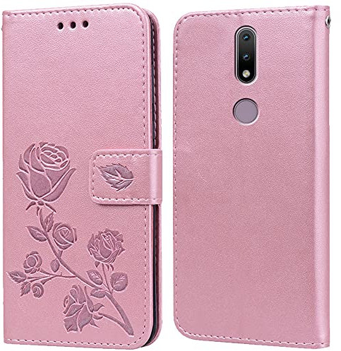 PKQTOP Hülle für Nokia 2.4 Handyhülle,Klappbar Tasche Case,Standfunktion,Kartenfach,Silikon Bumper,Stoßfeste Schutzhülle Cover für Nokia 2.4