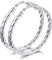 Bestyle Creolen Silber Klein 80mm Damenohrringe Edelstahl Klappcreolen Hypoallergen Hoop Earrings Unisex Ohrschmuck Geschenk für Frauen Mädchen
