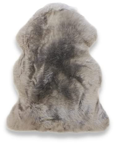 Premium Lammfell aus Merino 120x70 cm– Erhältlich in vielen Farben – Sehr pflegeleicht – Gemütlich und wärmend - Strapazierfähig (Hellgrau)