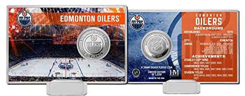 Highland Mint Edmonton Oilers Team History NHL Silver Coin Card