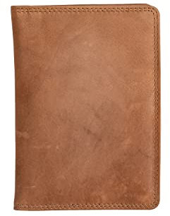 Josephine Osthoff Passport Herren Leder Reisepasshülle Passport Cover Damen RFID-Schutz Ausweistasche Slim Wallet (945), Farbe:Safari