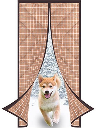 MEEYI Tenda della Porta Cotone 90x240cm,Tenda per Porta in Cotone Isolante Inverno Impermeabile Impermeabile Parabrezza Isolamento Acustico Tessuto Termica per Porte D'ingresso,caffè - Plaid