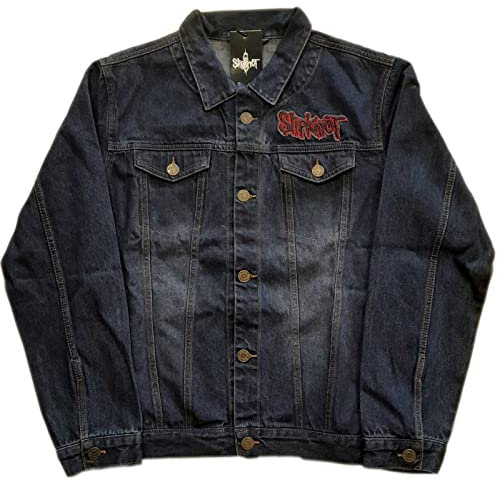 Slipknot Denim Jacket Tribal Band Logo The end so far Official Unisex Blue M