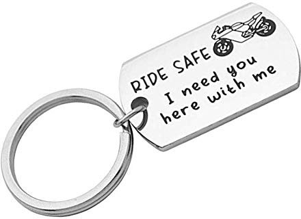 Ride Safe Buchstaben Edelstahl Anhänger Schlüsselanhänger Uni Auto Schlüsselanhänger Geschenk 2, Mittel, Edelstahl, andere Edelsteine, Wie abgebildet, M