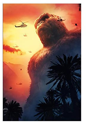 King Kong Film-Leinwand-Poster, Wandkunst, Dekoration, Bild, Gemälde für Wohnzimmer, Schlafzimmer, Dekoration, Rahmen-Stil, 30 x 45 cm