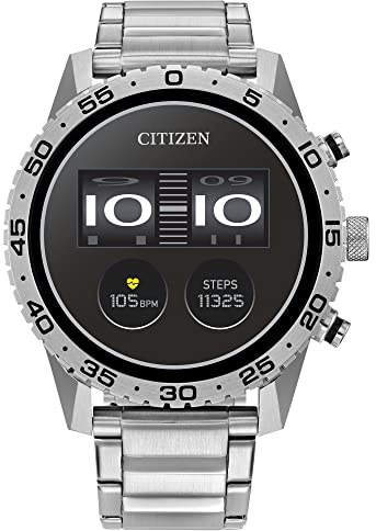 Citizen CZ Smart PQ2 44MM Sport Smartwatch with YouQ App with IBM Watson® AI and NASA Research, Wear OS by Google, HR, GPS, Fitness Tracker, Amazon Alexa™, iPhone Android Compatible, IPX6 Rating