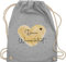 Turnbeutel Rucksack - Aufdruck selbst gestalten - Dein Wunschtext I Geschenk personalisiert Weihnachten I Vatertag I Muttertag I Geburtstag - Unisize - Hellgrau - taschen jga beutel wechselkleidung