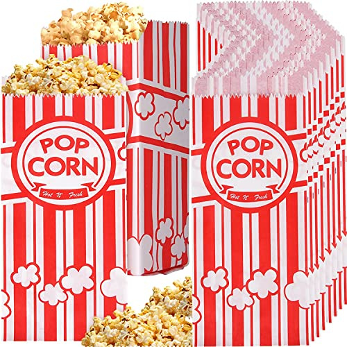 300 Pieces Paper Popcorn Bags, 1 oz Popcorn Bags Individual Servings for Popcorn Machine Party, Pop Corn Bag Bulk