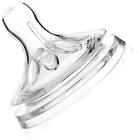 Babyflaschennippel, 4 Stück Flaschennippel, Transparent, Weiche Silikon-Babyflaschen, Nippel für 6 Bis 12 Monate Alte Säuglinge