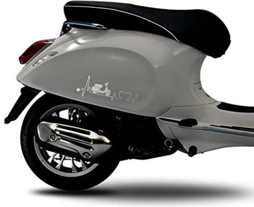 Kit 2 adesivi compatibili con PIAGGIO VESPA PRIMAVERA SPRINT GTS PX passione grafica completa colore a scelta Cod.1840 (090 ARGENTO)