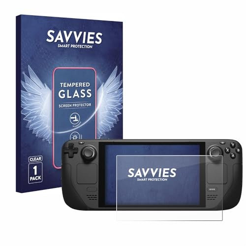 Savvies Panzer Schutz Glas für Valve Steam Deck/OLED 9H Hartglas, Anti-Fingerprint, Displayschutz
