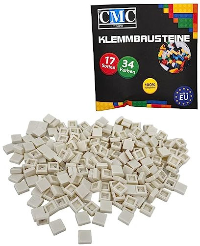 CMC imports 100 x Klemmbausteine Fliesen Tiles Bausteine 1x1 Noppen Kompatibel 34 Farben freie Farbenwahl (713 - Weiß)
