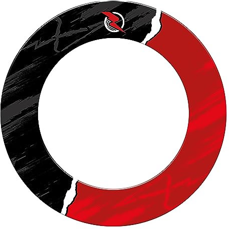 Ruthless Dartboard Surround | Professionelle langlebige einteilige Dartscheibe und Darts-Surround, Riptorn, schwarz/rot (SU292)