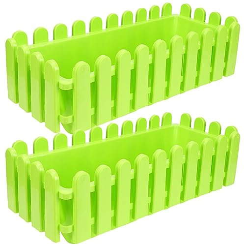 Cabilock 2Er-Box Blumentöpfe Blumentopf rechteckiger Pflanzkasten aus Kunststoff Indoor-Pflanzgefäße Pflanzgefäße aus Kunststoff für Freilandpflanzen hängend Zauntopf Fenstergitter der Zaun