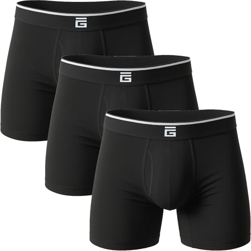 Giovici Mens Boxers Bamboo Anti Chafing Soft Comfortable Boxer Briefs Longer Leg - Boxer Shorts Multipack - Moisture Wicking Technology