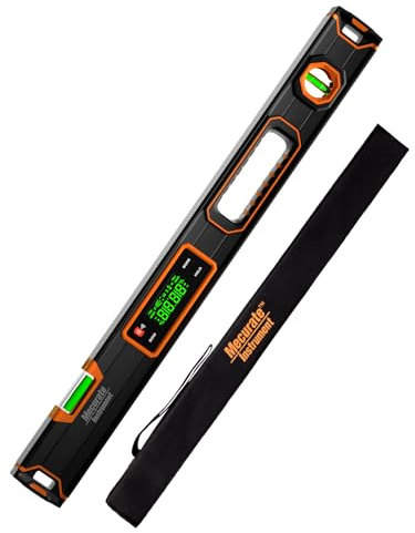 Mecurate 24-Inch Digital Level, Professional Smart Precision Torpedo Level Tool, Bright LCD Display, Audible Alerts, Magnetic Bottom, Dust Water Resistant, with Carrying Case
