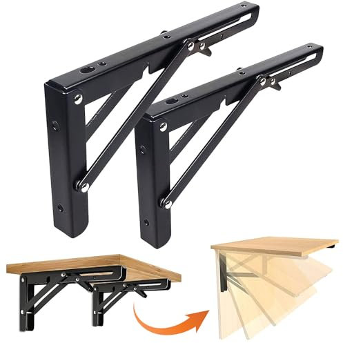 LeapBeast 450mm Klappkonsole Schwerlast, 2Stück Schwerlast Scharniere Klappbar, Klappregalhalterungen, Edelstahl Wandregal Klappbar, für Küche, Büro, Grill, Zuhause, Küche, Tisch, Wand