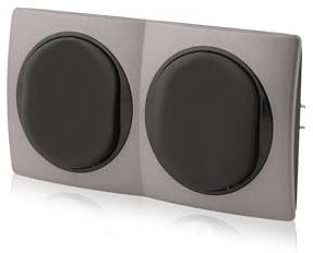 Nobilis Lot de 2 interrupteurs muraux Noir 10AX 250 V & 2 cadres anthracite/noir horizontal 80 x 151 mm