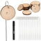 Anseom 20 Garden Targhette per Piante per Esterni Etichette per Piante con Gancio e Pennarello Etichette Rotonde in Legno per Piante 4-5 cm Diametro Segnalini Giardino per Piante in Vaso Fiori Verdure