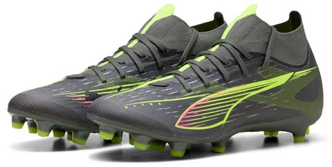 PUMA Damen Ultra 5 Match+ FG/AG WN's Fussballschuh, Matte Aged Silver-Yellow ALERT Aged Silver, 38.5 EU