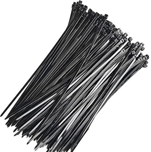 ULWSY Cable Ties, 250 Pack 300mm x 4.8mm 12 Inch Black Self Locking Nylon Zip Cable Wrap Ties