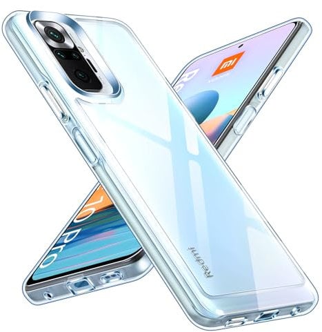 ivoler Anti-Amarillo Clara Funda para Xiaomi Redmi Note 10 Pro, [Protección Militar] Carcasa Bumper Teléfono Antigolpes Transparente Anti-arañazos Silicona PC Duro Case