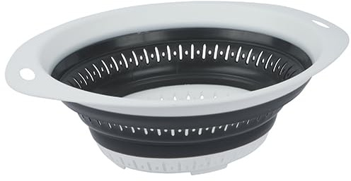 axentia Küchensieb faltbar, ca. 31 x 10 x 23,5 cm, weiß/dunkelgrau