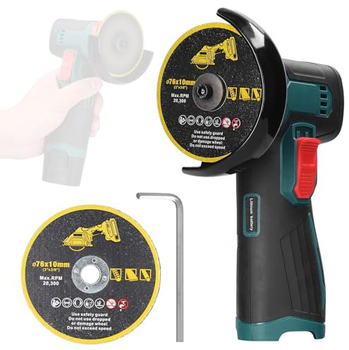 Weytoll 3inch Electric Grinding Tool Brush Motor Multifunctional Angle Grinding Machine Handheld Lithium Cutter Utility Power Tool for Cutting Polishing Ceramic Tile Wood Stone Steel