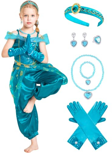IKALI Prinsessan kostym för flickor saga cosplay klänning för flickor födelsedagsfest kostymer