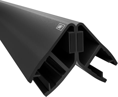 WAKA Joint de douche magnétique de qualité supérieure PRO-M2 pour portes de douche - Noir optique - Joint d'étanchéité pour porte de douche en verre 10 mm, 200 cm - 90 ° et 180 ° possible