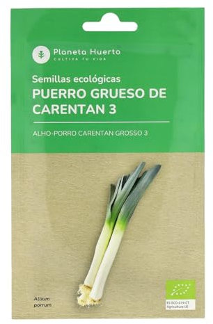 PLANETA HUERTO | Semillas Ecológicas de Puerro Grueso de Carentan – Tallos Robustos y Carnosos, Sabor Suave y Dulce