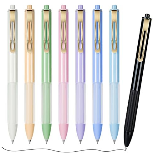 ANYUKE Gelstifte 8 Schwarz 0,7 mm Aesthetic Stift Mit Weicher Silikonhülle – Schnelltrocknende Tinte, Metallclip & Elegantes Design für Bürobedarf, Schule Stuff und Kreativitä.