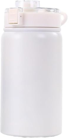 QZLNONTK Termos, teteras para Bebidas Calientes, Taza de café Helada con Botella de Agua de Acero Inoxidable aislada, 550ml con asa y Pajita, Regalo for Hombres y Mujeres(Black)