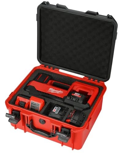 HOSOCASE Milwaukee Inflator Case - Waterproof Hard Case for Milwaukee Cordless Tire Inflator 2848-20, Air Pump Storage Carrying Bag (Black/Red Case Only)