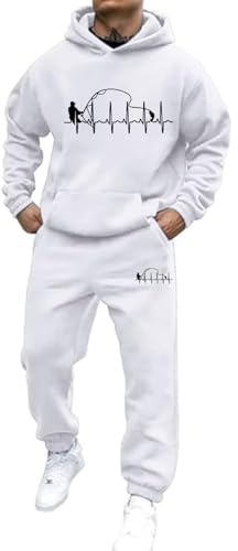 Unisex Jogginganzug Paare 2-Teiliges Set Valentinstag Hoodie & Joggerhose mit Herz Print Y2K Kapuzenpullover und Trainingshose Lose Streetwear Partner Look Sweatshirt Freizeitanzug Damen Herren