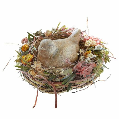 Loberon Nest Bravilex, bunt | Echte Trockenblumen, für Ostereier, Süßigkeiten oder Geschenke, Ostern, Osterdekoration, Rattan, Gras, Moos