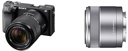 Sony Alpha 6400 APS-C Spiegellose Kamera mit 18-135mm Objektiv (Schneller 0,02s Autofokus mit Augenerkennung, 4K-Video und neigbares Display für Vlogging) + 30M35