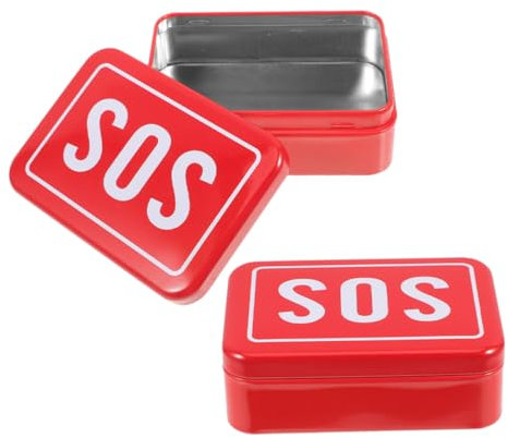 Toddmomy 2stücke Metall-notfallbox Kompakter Und Tragbarer Sos-hilfsbehälter Wasserdichte Aufbewahrungsdose Für Camping Wandern Reisen Outdoor-aktivitäten