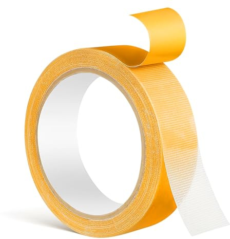 1 Inch x 66 FT (20m) Double-Sided Mesh Tape, Strong Adhesive Double Sided Fabric Tape, Multifunctional Double Sided Tape, for Clothing and Carpets, No Residue Multi-Use Tape for Home and Fashion Needs