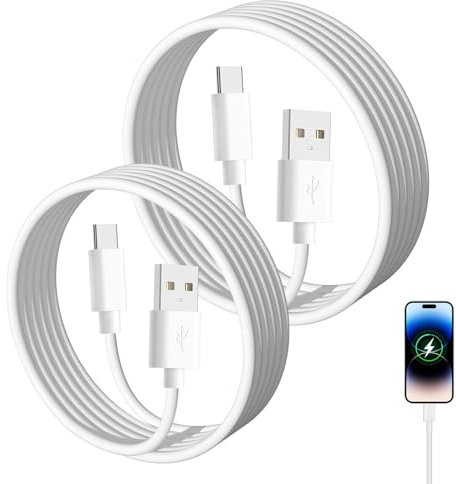 Cable USB to USB C,Cable USB A vers USB C pour iPhone 16 15 Voiture, 1M+Cable C 2m Voiture pour Apple Carplay, Android Auto