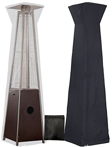 Schutzhülle für Heizstrahler Wasserdicht Winddicht UV-Beständiges 210D-Oxford-Gewebe Terrassenheizer Abdeckung für Pyramidenheizungen im Außenbereich (black, 228cm)