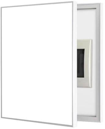 Vibeo Stromkasten verkleidung Sicherungskastenabdeckung mit PS-Rahmen, Einfarbige, Dekorative Schalttafelabdeckung, Klappbare Sicherungskastenabdeckung für Zuhause, Eingang(White,16x20in/40x50cm)