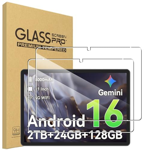 CONAPIKA Lot de 2 films protecteurs d'écran en verre trempé pour tablette TABWEE T50/Tabwee 11, HD transparent, dureté 9H, anti-rayures, incassable, sans bulles, sensibilité tactile, anti-traces de