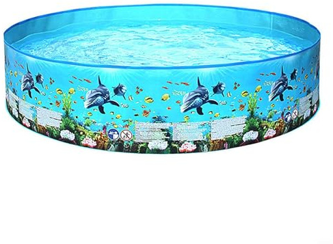 Aufblasfreier Hartplastik-Schwimmbad, 297 l, faltbares Design, tragbarer PVC-Familienpool, geeignet für Babys, Kinder und Jugendliche, im Freien