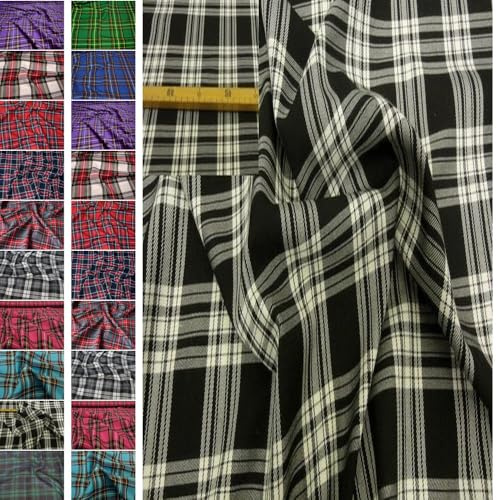 StoffBook SCHWARZ/WEIß KLASSIK SCHOTTENKAROS TARTAN-STOFF KAROSTOFF STOFF STOFFE, C116