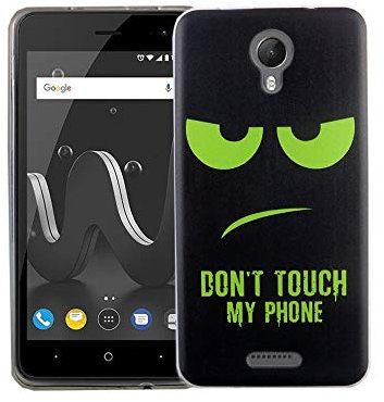 König Design Handyhülle kompatibel mit Wiko Jerry 2 Silikon Case Hülle Sturzsichere Back-Cover Handyhülle - Dont Touch My Phone Grün