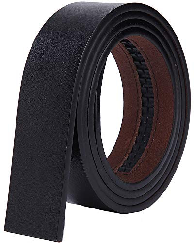 Nelbons Herren Gürtel Ratsche Automatik Gürtel für Männer 35mm Breit Ledergürtel, Ohne Schnalle (Schwarz N2, Länge 130cm Geeignet für 30-43 taille)…