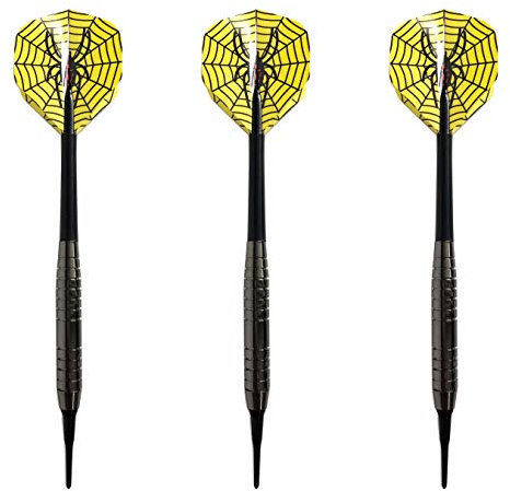Rayline Sport 3er Set Soft Dartpfeile mit Kunststoffspitze Dragoon Softtip 18g / Gefräster Metall Barrel (poliert) / + 3X Schaft mit Box passend für elektronische Dartscheibe u. eDart
