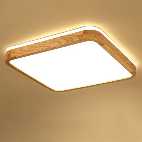 LED Deckenleuchte-Panel, Deckenlampe Aus Massivem Holz, Ultradünne 5,8cm Platz Deckenlampen, 360° Einstrahlung Decke, Moderne Einfach Wohnzimmer-LED-Decke Licht, Schlafzimmer Decken Lampe