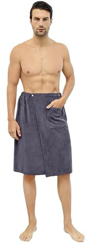 YJZQ Homme Serviette de Sauna Serviette de Bain élastique Jupe De Plage Absorbant Peignoirs d'été avec Pochette Smartphone pour Plage Maison Hôtel Taille Unique Girs